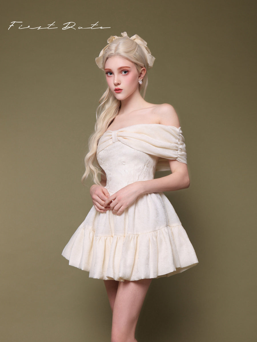 Annie Off—Shoulder Bowknot Dress – First Date