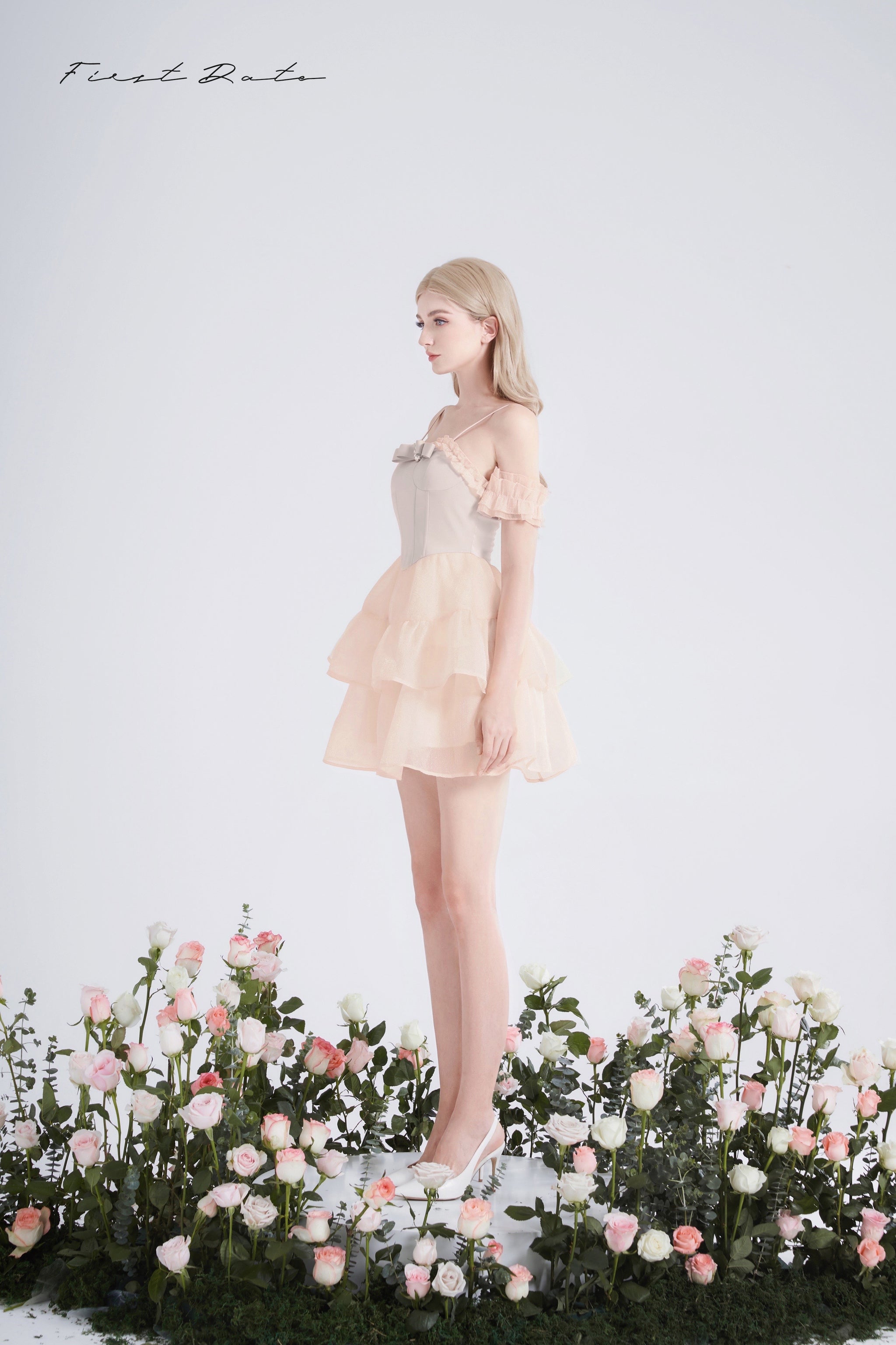 open lace back dress Versatile Rose Petals Ethereal Dress ACSU079 12 / Blush (MistyRose) main image 0